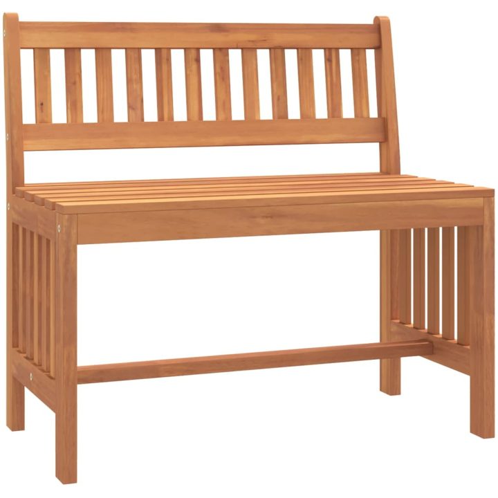 Trädgårdsbänk 80 cm massivt eukalyptusträ vidaXL 80 x 45 x 77 cm – bild 2