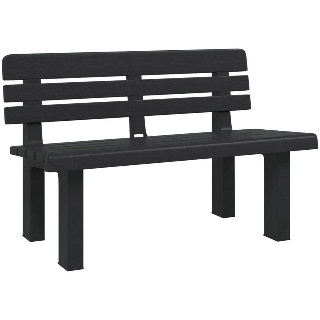 Trädgårdsbänk antracit 110x52x71 cm polypropen vidaXL – bild 2