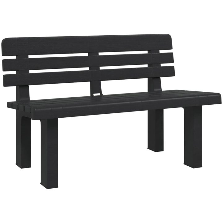 Trädgårdsbänk antracit 110x52x71 cm polypropen vidaXL – bild 2