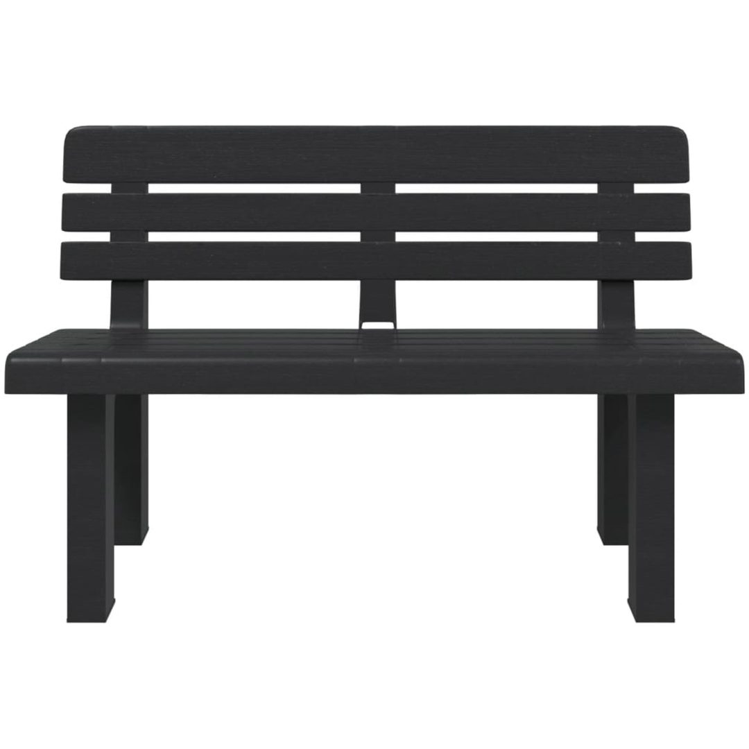 Trädgårdsbänk antracit 110x52x71 cm polypropen vidaXL – bild 4