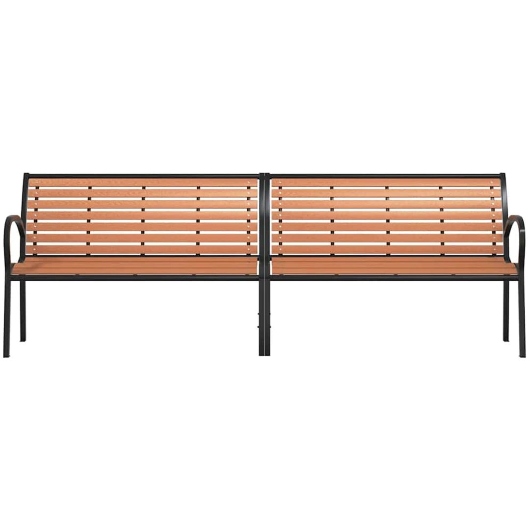 Trädgårdsbänk brun 231 cm trä & pulverlackerat stål vidaXL – bild 4