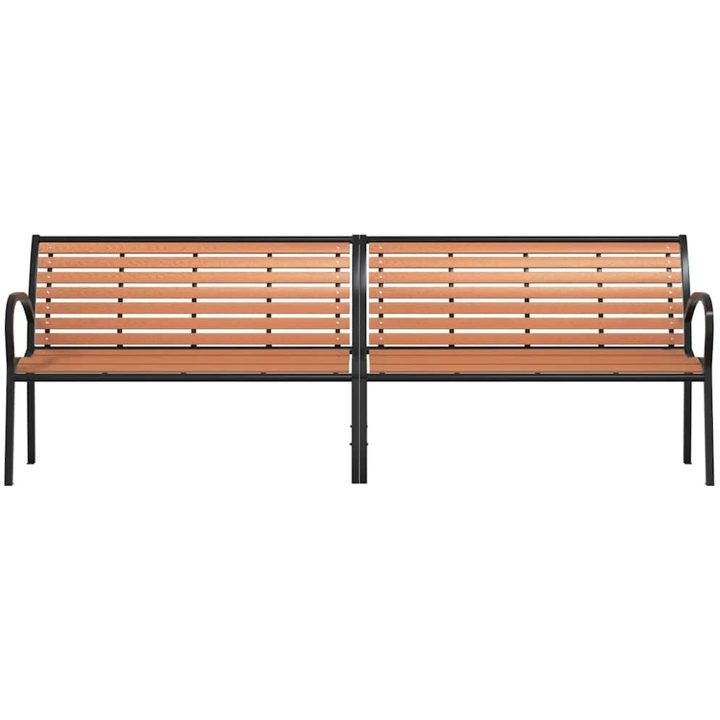 Trädgårdsbänk brun 231 cm trä & pulverlackerat stål vidaXL – bild 4