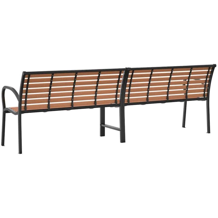 Trädgårdsbänk brun 231 cm trä & pulverlackerat stål vidaXL – bild 6