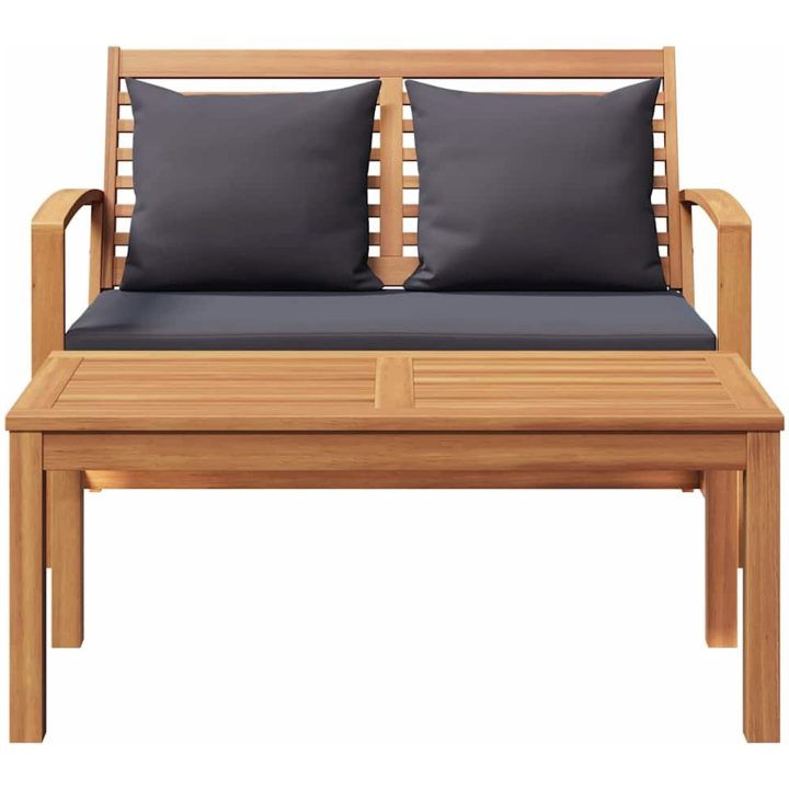 Trädgårdsbänk Brun Massivt teakträ vidaXL 110 x 64 x 76.5 cm – bild 5