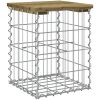 Trädgårdsbänk gabion-design impregnerad furu vidaXL 33 x 31 x 42 cm – miniatyr 2