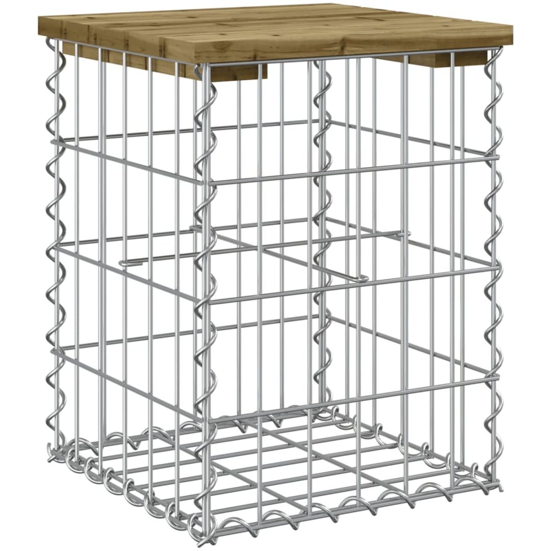 Trädgårdsbänk gabion-design impregnerad furu vidaXL 33 x 31 x 42 cm – bild 2
