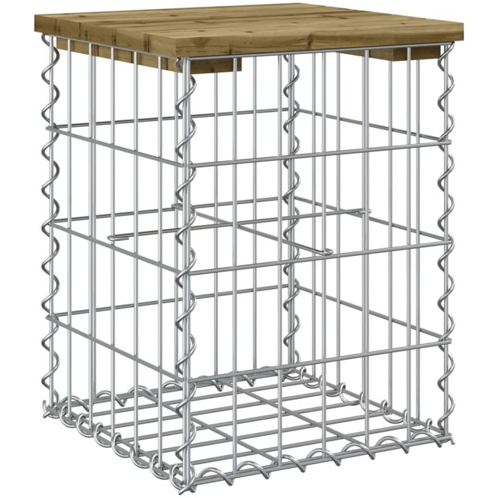 Trädgårdsbänk gabion-design impregnerad furu vidaXL 33 x 31 x 42 cm – bild 2