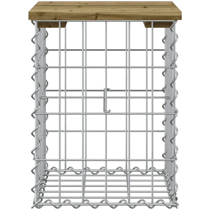Trädgårdsbänk gabion-design impregnerad furu vidaXL 33 x 31 x 42 cm – bild 3
