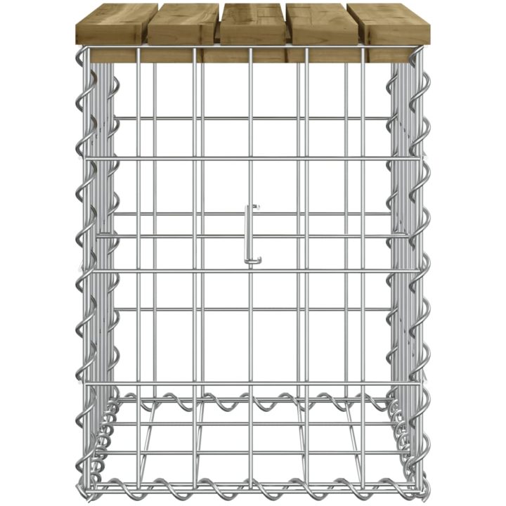Trädgårdsbänk gabion-design impregnerad furu vidaXL 33 x 31 x 42 cm – bild 4