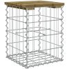 Trädgårdsbänk gabion-design impregnerad furu vidaXL 33 x 31 x 42 cm – miniatyr 5