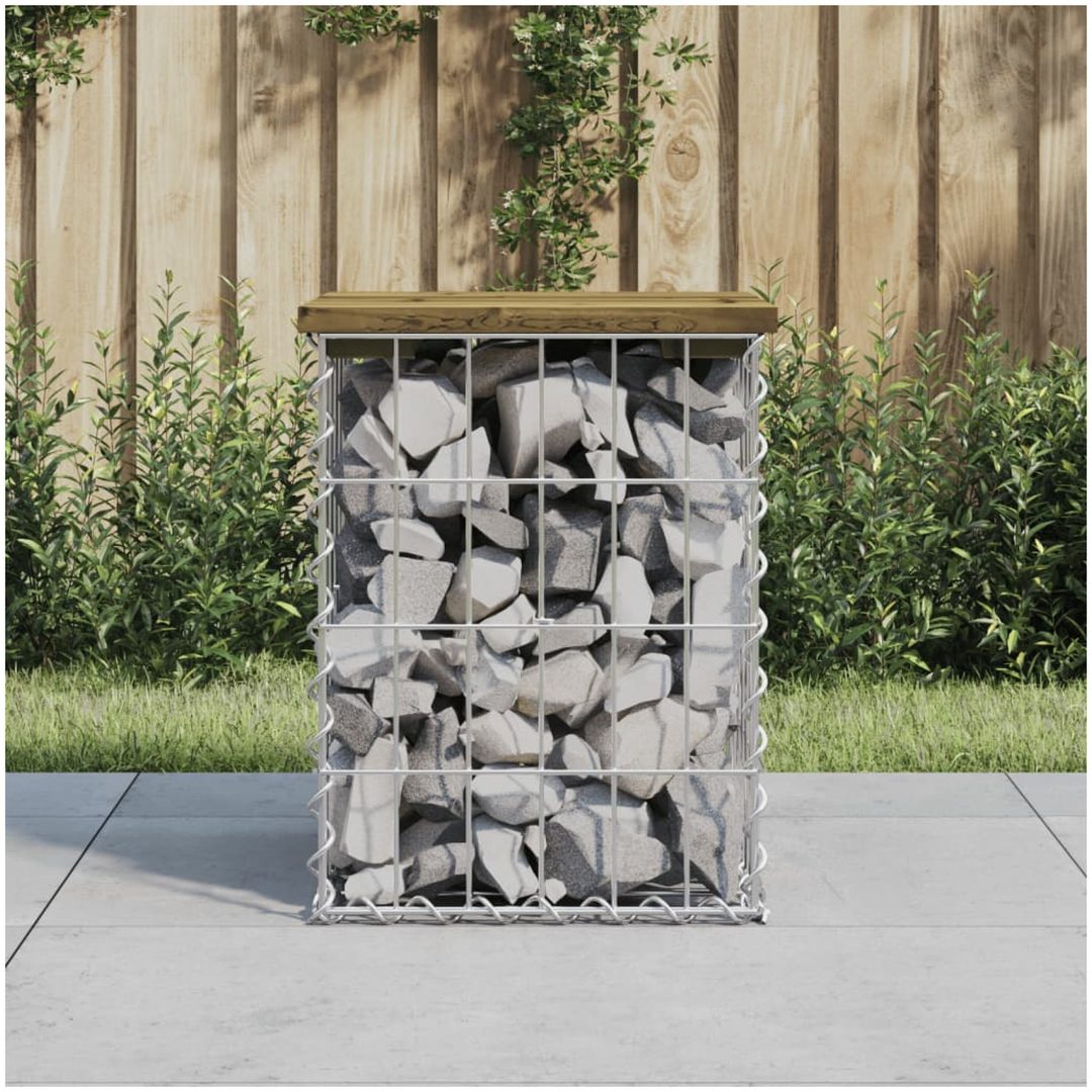 Trädgårdsbänk gabion-design impregnerad furu vidaXL 33 x 31 x 42 cm