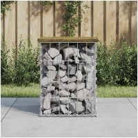 Trädgårdsbänk gabion-design impregnerad furu vidaXL