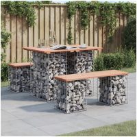 Trädgårdsbänk gabion-design massivt douglasträ vidaXL