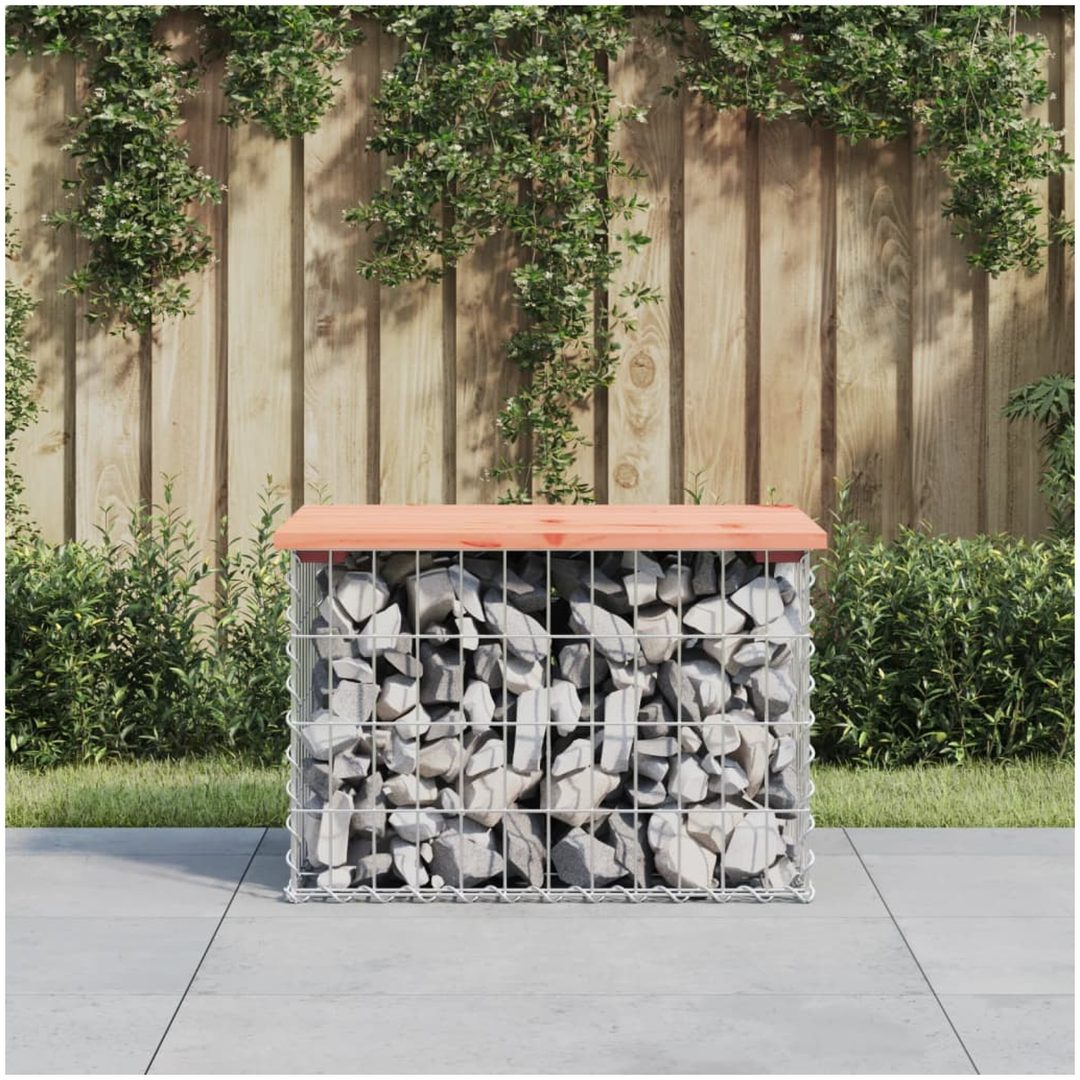 Trädgårdsbänk gabion-design massivt douglasträ vidaXL 63 x 44 x 42 cm