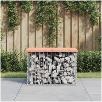 Trädgårdsbänk gabion-design massivt douglasträ vidaXL