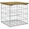 Trädgårdsbänk gabion-design tryckimpregnerad furu vidaXL 43 x 44 x 42 cm – miniatyr 2