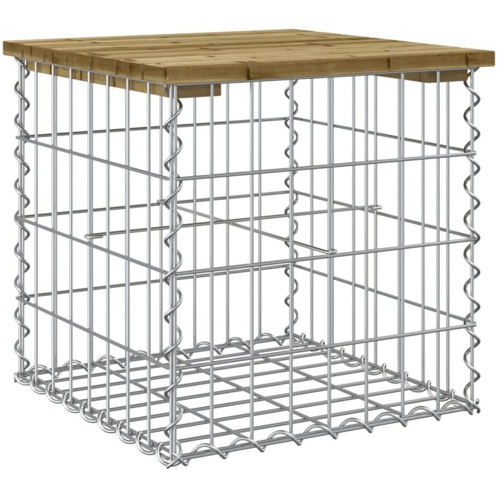 Trädgårdsbänk gabion-design tryckimpregnerad furu vidaXL 43 x 44 x 42 cm – bild 2