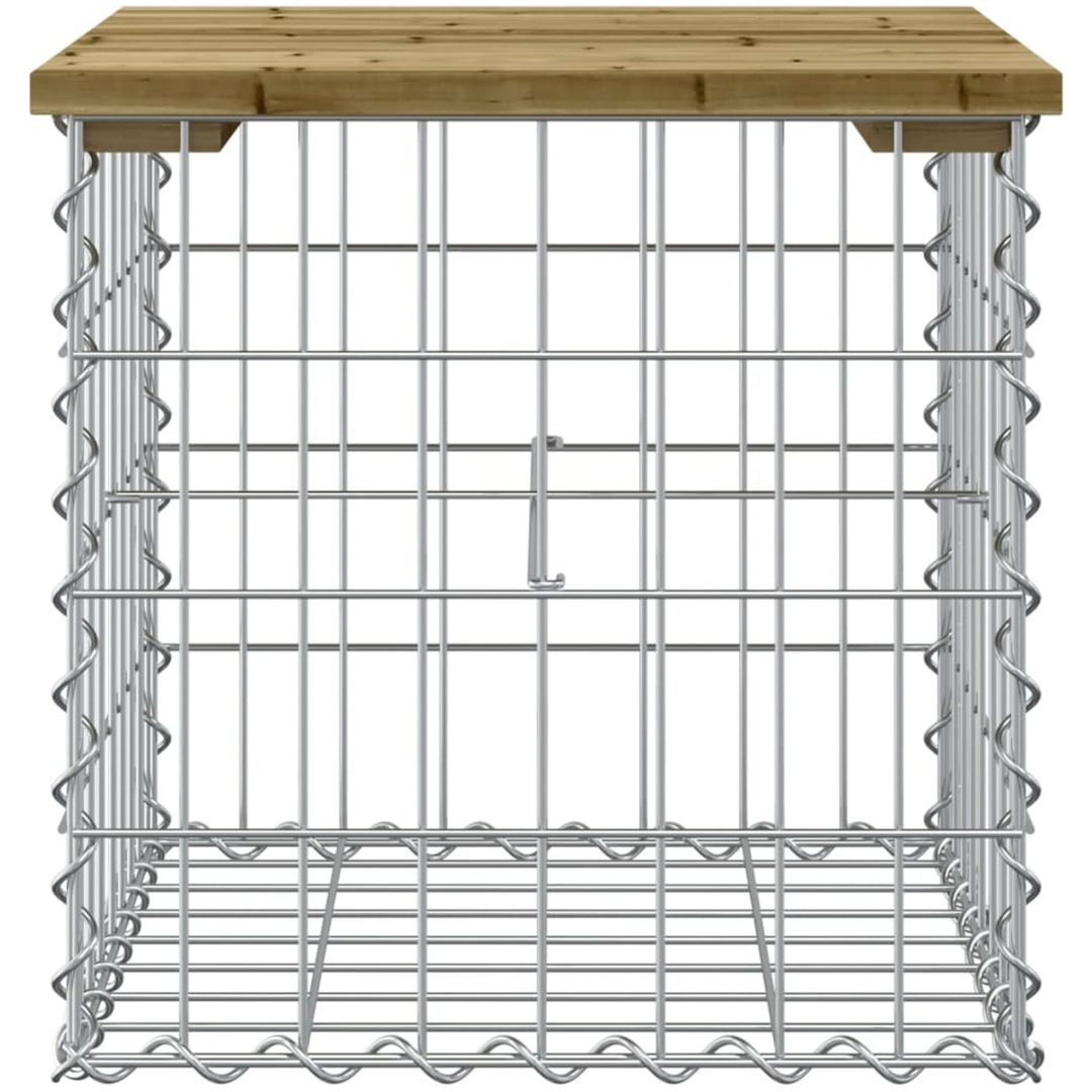 Trädgårdsbänk gabion-design tryckimpregnerad furu vidaXL 43 x 44 x 42 cm – bild 3