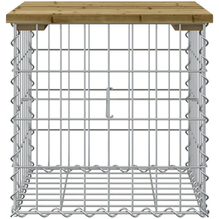 Trädgårdsbänk gabion-design tryckimpregnerad furu vidaXL 43 x 44 x 42 cm – bild 3