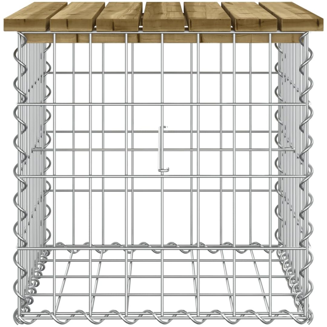 Trädgårdsbänk gabion-design tryckimpregnerad furu vidaXL 43 x 44 x 42 cm – bild 4
