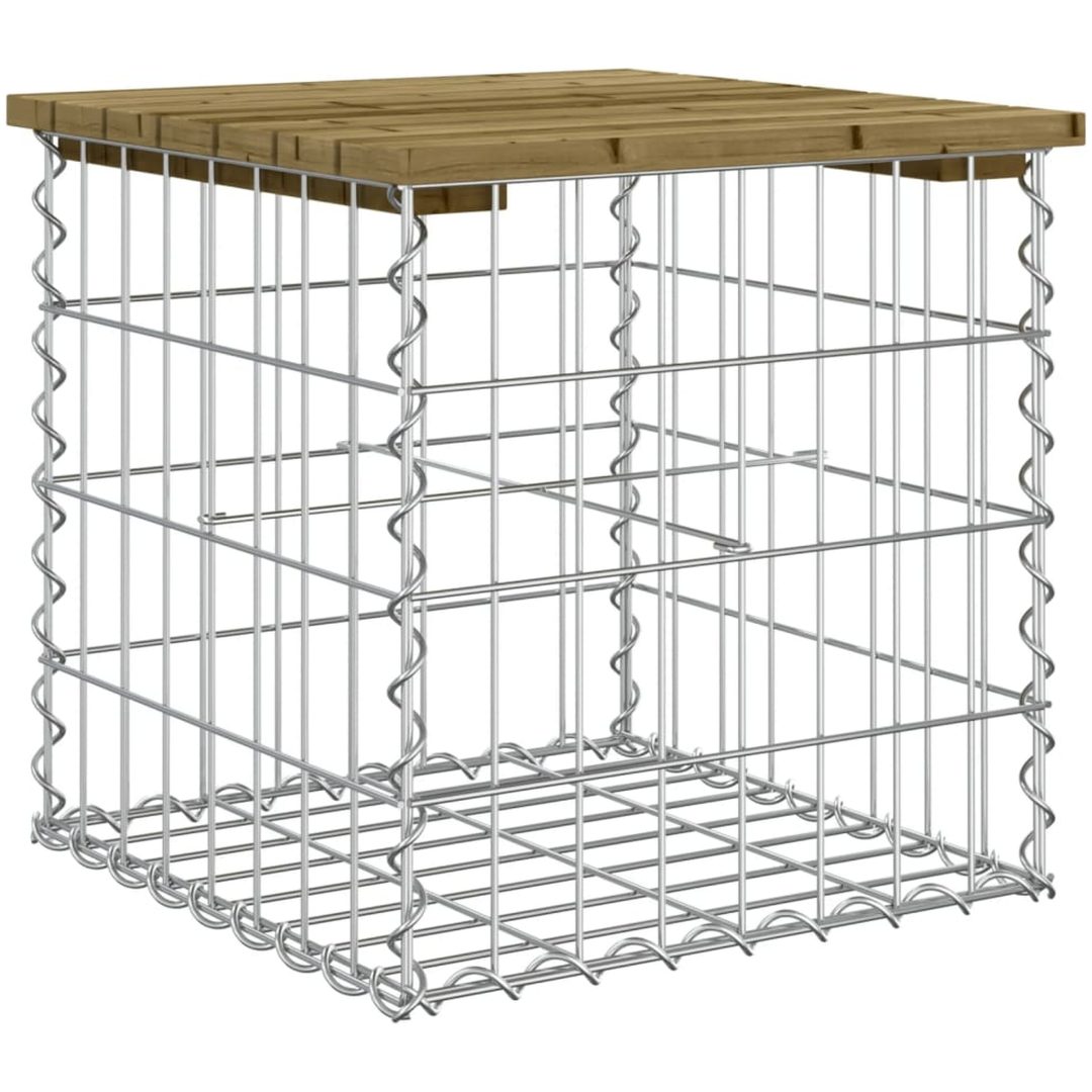 Trädgårdsbänk gabion-design tryckimpregnerad furu vidaXL 43 x 44 x 42 cm – bild 5