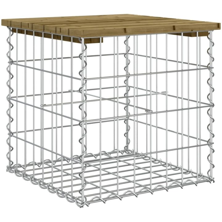 Trädgårdsbänk gabion-design tryckimpregnerad furu vidaXL 43 x 44 x 42 cm – bild 5