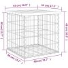Trädgårdsbänk gabion-design tryckimpregnerad furu vidaXL 43 x 44 x 42 cm – miniatyr 8