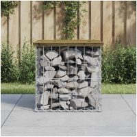 Trädgårdsbänk gabion-design tryckimpregnerad furu vidaXL
