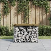 Trädgårdsbänk gabion-design tryckimpregnerad furu vidaXL