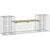 Trädgårdsbänk gabiondesign 183x41x60,5 cm impregnerad furu vidaXL – miniatyr 2