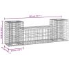 Trädgårdsbänk gabiondesign 183x41x60,5 cm impregnerad furu vidaXL – miniatyr 8