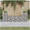 Trädgårdsbänk gabiondesign 183x41x60,5 cm impregnerad furu vidaXL – miniatyr 1