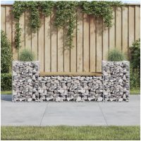 Trädgårdsbänk gabiondesign 183x41x60,5 cm impregnerad furu vidaXL