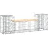 Trädgårdsbänk gabiondesign 183x41x60,5 cm massiv furu vidaXL – miniatyr 2