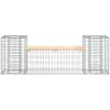 Trädgårdsbänk gabiondesign 183x41x60,5 cm massiv furu vidaXL – miniatyr 5