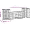Trädgårdsbänk gabiondesign 183x41x60,5 cm massiv furu vidaXL – miniatyr 8