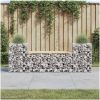 Trädgårdsbänk gabiondesign 183x41x60,5 cm massiv furu vidaXL – miniatyr 1