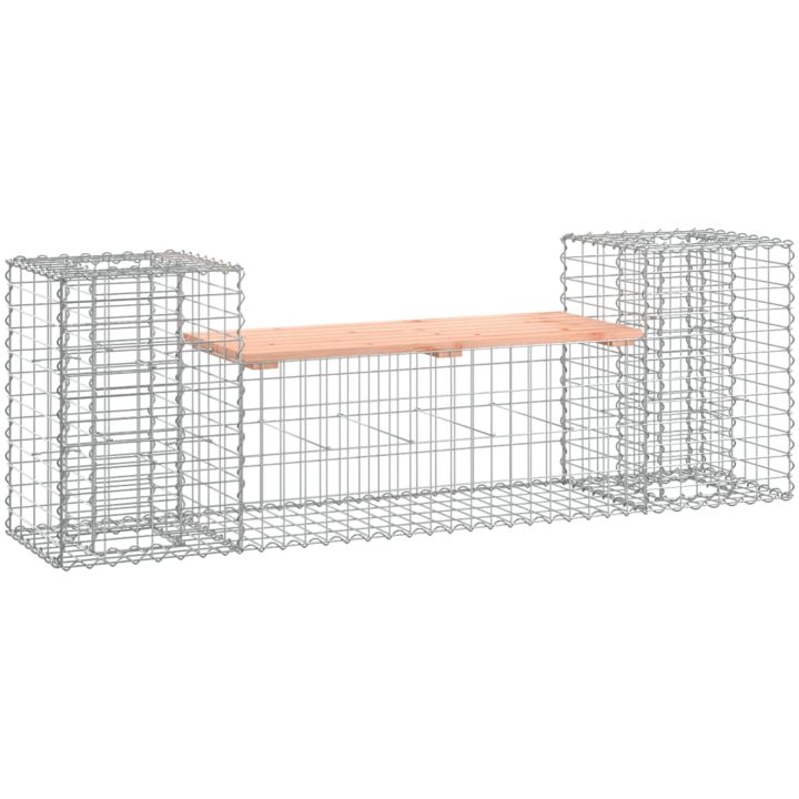 Trädgårdsbänk gabiondesign 183x41x60,5 cm massivt douglasträ vidaXL – bild 2