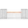 Trädgårdsbänk gabiondesign 183x41x60,5 cm massivt douglasträ vidaXL – miniatyr 3