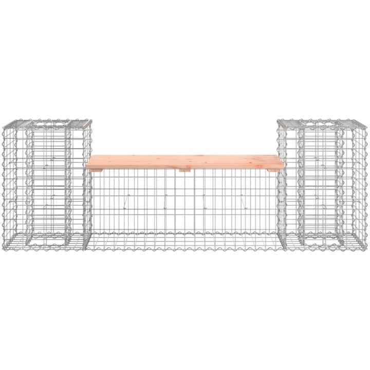 Trädgårdsbänk gabiondesign 183x41x60,5 cm massivt douglasträ vidaXL – bild 5