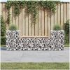 Trädgårdsbänk gabiondesign 183x41x60,5 cm massivt douglasträ vidaXL – miniatyr 1