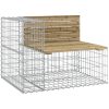 Trädgårdsbänk gabiondesign 184x71x65,5 cm impregnerad furu vidaXL – miniatyr 3
