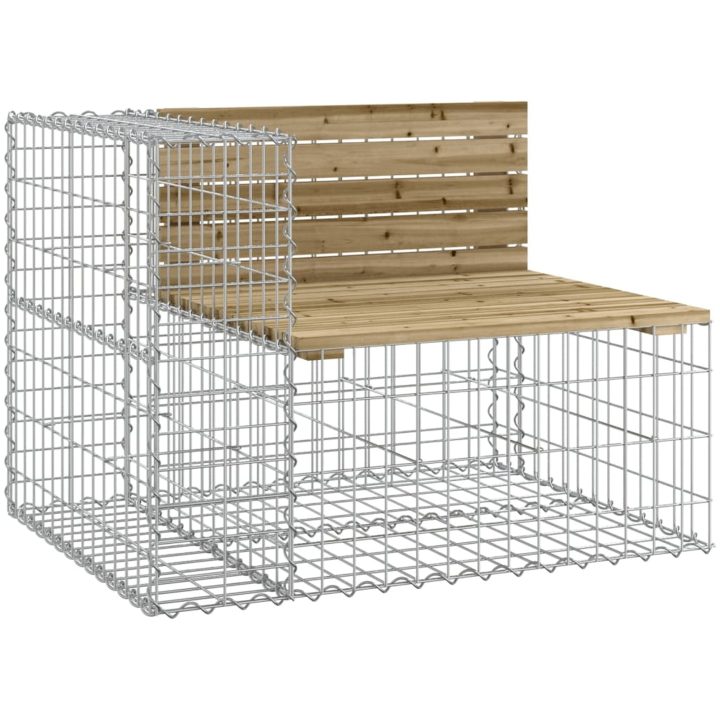 Trädgårdsbänk gabiondesign 184x71x65,5 cm impregnerad furu vidaXL – bild 3
