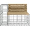 Trädgårdsbänk gabiondesign 184x71x65,5 cm impregnerad furu vidaXL – miniatyr 4