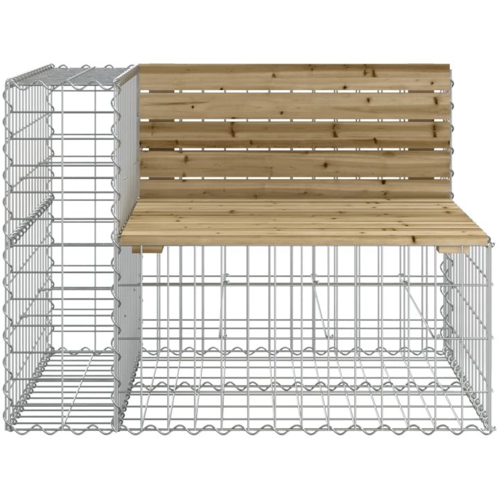 Trädgårdsbänk gabiondesign 184x71x65,5 cm impregnerad furu vidaXL – bild 4