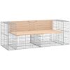 Trädgårdsbänk gabiondesign 184x71x65,5 cm massiv furu vidaXL – miniatyr 2