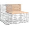 Trädgårdsbänk gabiondesign 184x71x65,5 cm massiv furu vidaXL – miniatyr 3