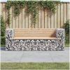 Trädgårdsbänk gabiondesign 184x71x65,5 cm massiv furu vidaXL – miniatyr 1