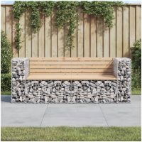 Trädgårdsbänk gabiondesign 184x71x65,5 cm massiv furu vidaXL
