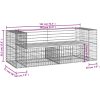Trädgårdsbänk gabiondesign 184x71x65,5 cm massivt douglasträ vidaXL – miniatyr 7